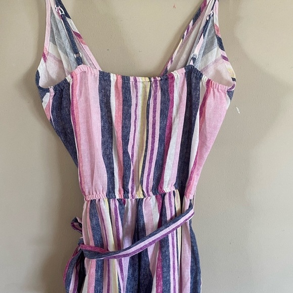ECI NWT Stripped Wide Leg Linen Colorful Jumpsuit Size XS - Picture 10 of 11
